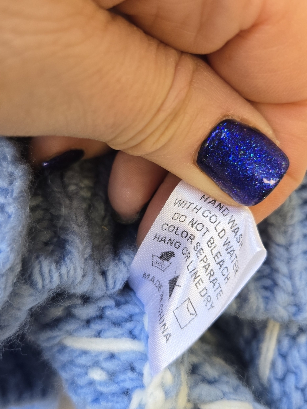 Threaded Leaf Light Blue Bow-Accent Knit Cardigan Sweater - Picture 10 of 10